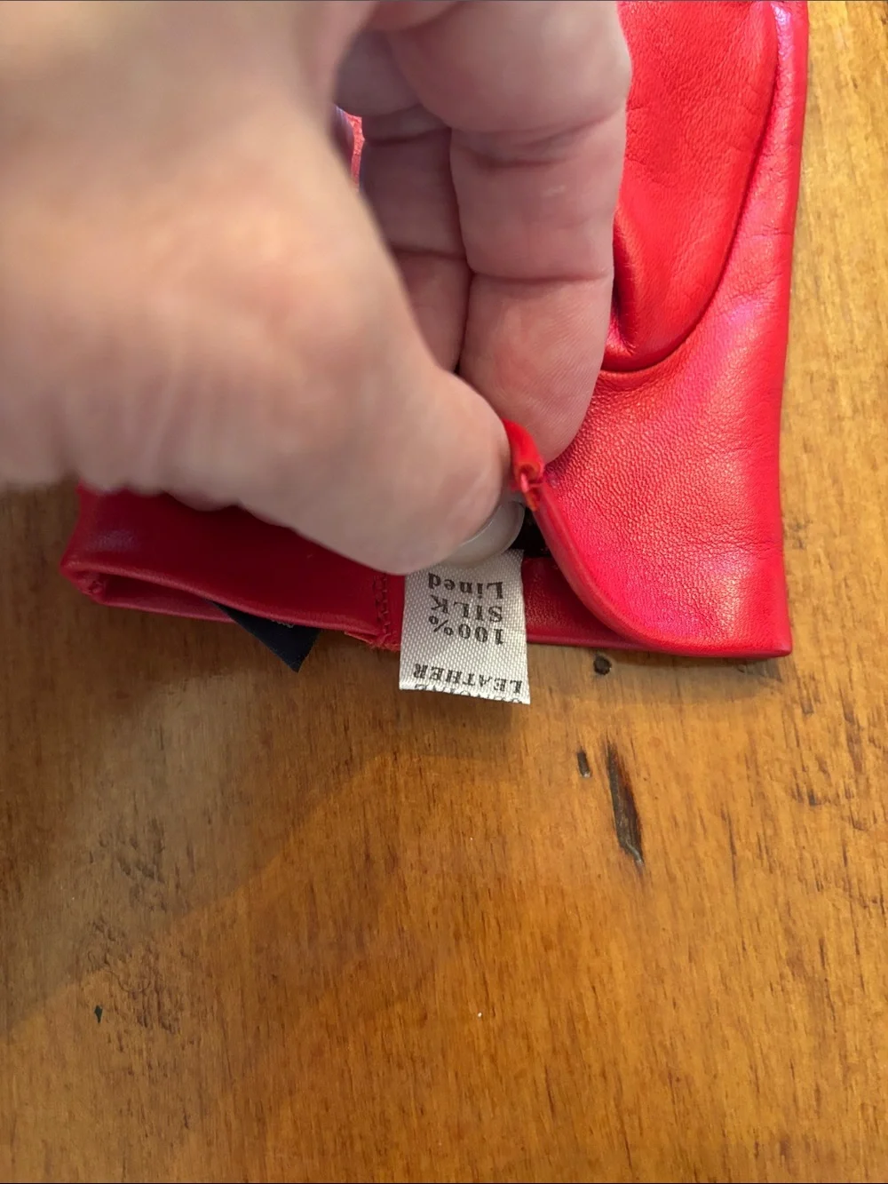 Madova Red Leather silk lined Women's Gloves